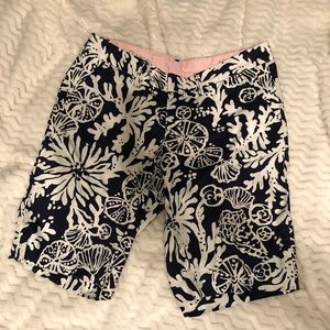 Lilly Pulitzer Navy/White Bermuda Shorts